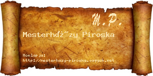 Mesterházy Piroska névjegykártya