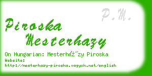 piroska mesterhazy business card